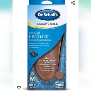 Dr. Scholl's Comfort and Energy Leather Insoles for Men's Dress Shoes New NWT